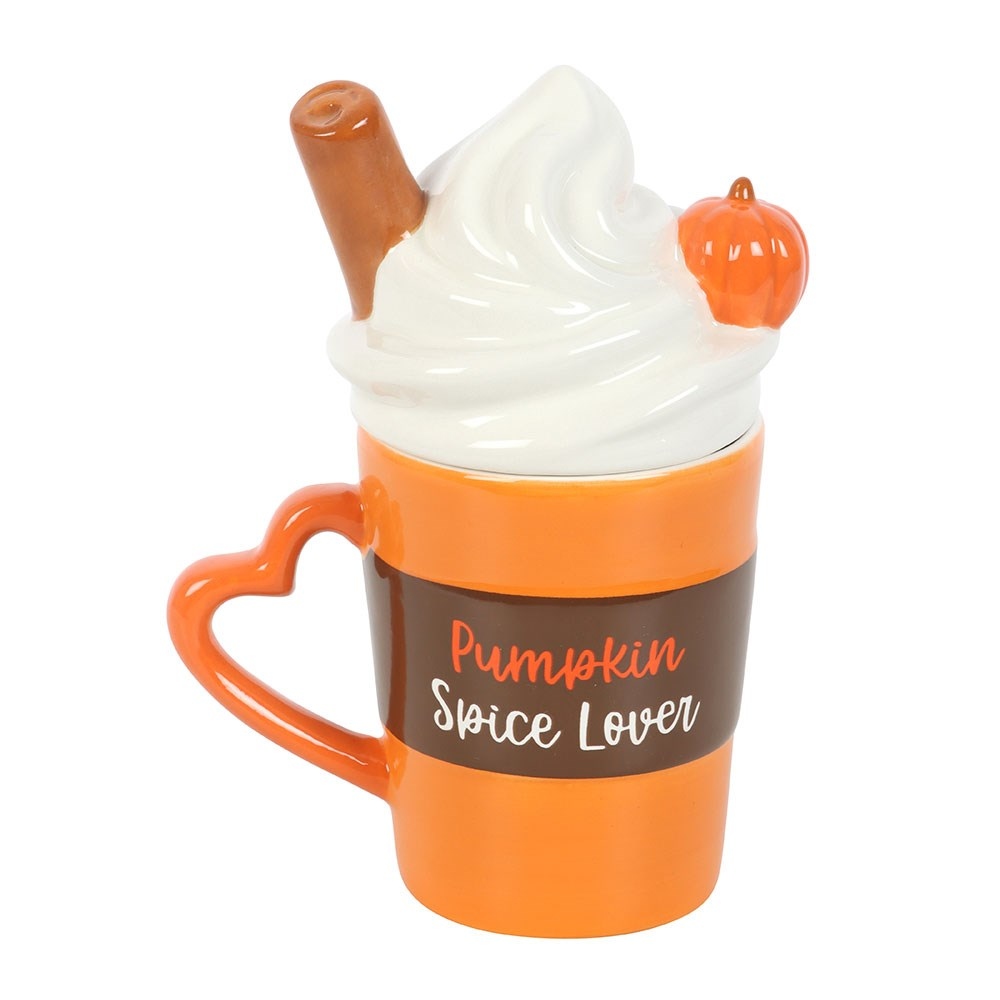 Something Different - Pumpkin Spice Latte Shaped Lidded Mug - Multicolours